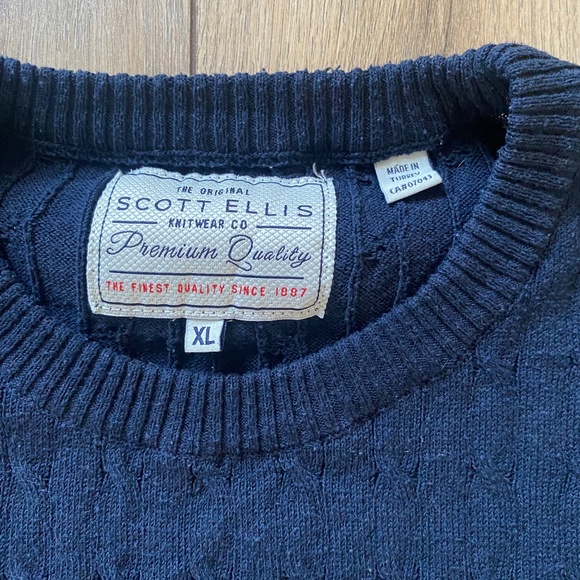 Scott Ellis mens XL classic sweater dark blue - Picture 4 of 8